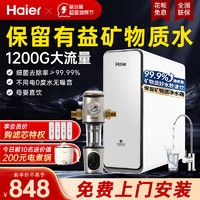 Haier 海尔 净水器家用厨房自来水前置过滤超滤矿物质厨下式直饮净化水机