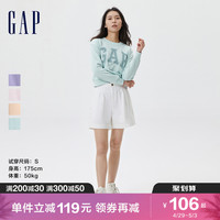 Gap女装春季2023新款LOGO短款撞色卫衣602747高腰辣妹运动上衣