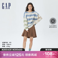 Gap女装春季款 LOGO泡泡袖法式圈织软卫衣521659潮流