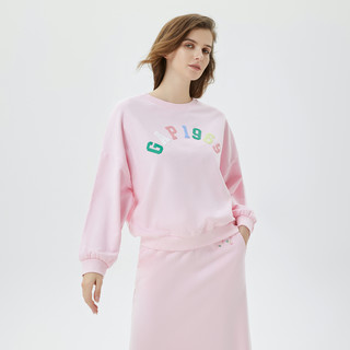 Gap 盖璞 女装春季2023新款樱花粉LOGO廓形法式圈织软卫衣591093运动