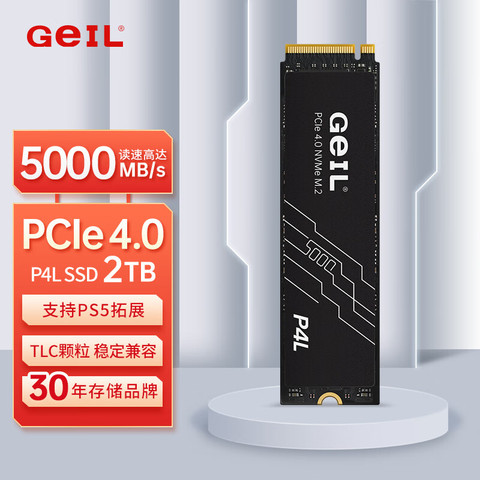 省50元】金邦固态硬盘_GeIL 金邦2TB SSD固态硬盘M.2接口(PCIe 4.0 x4