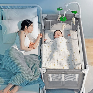 COOL BABY 酷豆丁 婴儿床拼接大床便携式可折叠婴儿床新生儿可移动多功能bb床