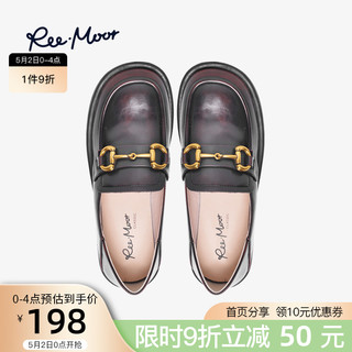 reemoor 睿慕 乐福系列 女士中跟乐福鞋 R38160 黑色 36