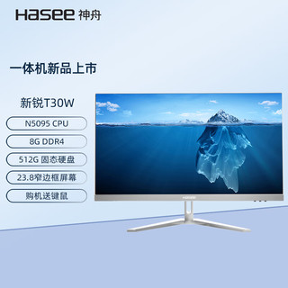 Hasee 神舟 新锐T30W 一体机台式电脑（赛扬N5095、8GB、512GB）