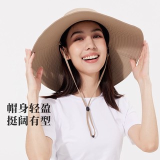 OhSunny 防晒帽子春夏显脸小大头围遮脸防紫外线两戴大帽檐渔夫帽