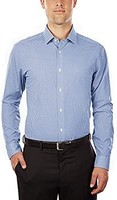 Calvin Klein 男士修身长袖正装衬衫 小格子衬衫