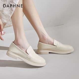 DAPHNE 达芙妮 英伦乐福鞋女平底2023年新款复古软底单鞋一脚蹬日系小皮鞋