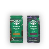 STARBUCKS 星巴克 咖啡豆新日期200g×2派克市场+意式浓缩（共两包装）