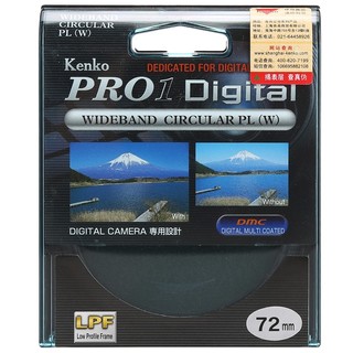 Kenko 肯高 PRO1 Digital CPL（W） 72mm 超薄圆偏振镜