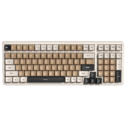 SUNSONNY 森松尼 J80 100键 有线机械键盘 咖啡白棕 茶轴 橙光