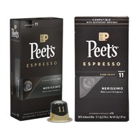 Peet's COFFEE 皮爷peets 胶囊咖啡 强度11 浓黑布蕾30颗装 法国进口