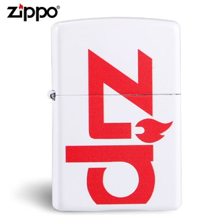 ZiPPO zippo原装正版收藏防风打火机 彩印经典大标志潮牌 亮白 单机