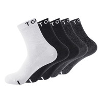 限尺码：TOREAD 探路者 专柜同款 简约舒适 通款银离子袜子套装 5双装