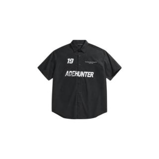 peacebird men 太平鸟男装 男士短袖衬衫 bwccc2c26 黑色 xxl