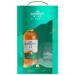 THE GLENLIVET 格兰威特 12年陈酿单一麦芽威士忌700ml单杯礼盒装苏格兰原装进口