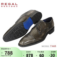 REGAL丽格正装黑男鞋男士德比鞋新郎婚鞋T46B GREY(灰色) 42(260)