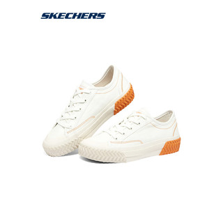 Skechers斯凯奇女士时尚帆布鞋系带简约休闲鞋 177041 WHT白色 37.5