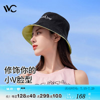 VVC防晒帽渔夫帽春夏季节双面青春版防护帽子 时尚黑-夹心黄