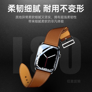 品胜 苹果手表表带apple iwatch爱马仕真皮表带ultra/S8/7/6/5/SE 头层小牛皮38/40/41mm