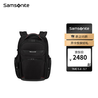 Samsonite 新秀丽 背包男商务通勤书包大容量多功能双肩包电脑包KM2*008 黑色