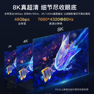 秋叶原 HDMI2.1版光纤线 8K60Hz高清发烧级视频线 连接电脑机顶盒电视显示器投影仪影院工程布线 15米 QS8521