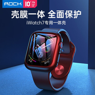 ROCKApple苹果手表保护套壳+钢化膜壳膜一体套装适用苹果Apple iwatch 黑色