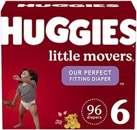 Huggies Little Movers 婴儿纸尿裤,尺码 6,96 Ct