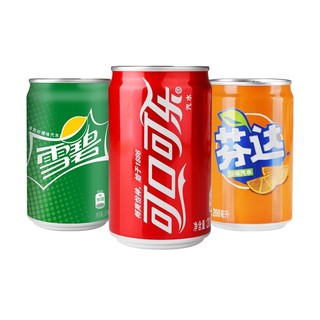 Coca-Cola 可口可乐 汽水 200ml*12听 （可口可乐200ml*4听+雪碧200ml*4听+橙味芬达200ml*4听）