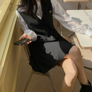 PEACEBIRD WOMEN 太平鸟女装 女士短款背心裙 A1FAB485289 黑色 S