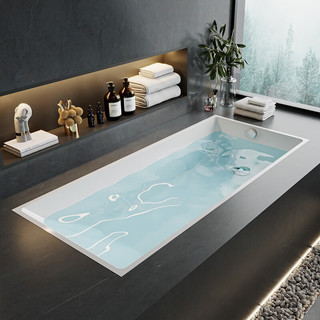 浪鲸（SSWW） 卫浴浴缸亚克力嵌入式浴缸长方形薄边小户型家用浴缸 SKAK0250-120-1 空缸