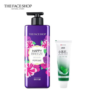 菲诗小铺（THE FACE SHOP）香氛沐浴露小苍兰持久留香不假滑男女家庭装沐浴液保湿滋润肌肤 浪漫邂逅沐浴露500ml+牙膏100g