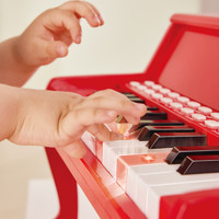 Hape 多功能灯光教学钢琴增高版3-6岁电子琴儿童家用宝宝木制玩具