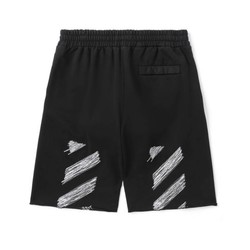 OFF-WHITE 装饰logo斜纹印花短裤 OFWSPB06S24MKBKX