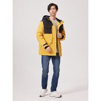 Levi's李维斯男士工装羽绒服冬季姜黄色连帽保暖加厚情侣装外套衣多穿 拼色 L