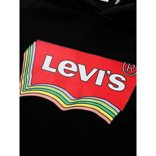 Levi's李维斯春夏女士抽绳连帽黑色潮流卫衣上衣A3798-0000 000 S