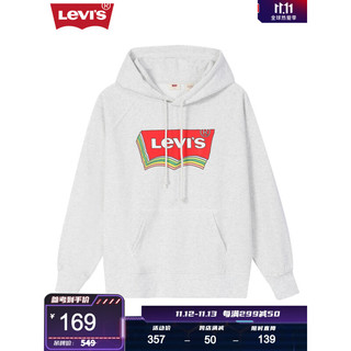 Levi's李维斯秋季女士抽绳连帽个性LOGO卫衣A3798-0004 000 S