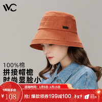 VVC 帽子女渔夫帽春夏帽子遮阳帽焦糖红（加绒版）