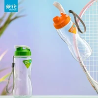 茶花(CHAHUA)直纹水杯运动水杯直饮口杯子耐高温男女健身喝水随手杯超大容量 水滴 中号580ml 随机颜色