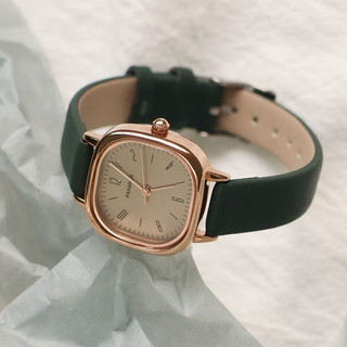 PANMILA 番米拉 手表女表学生高中生女士品牌石英国表气质方形小表盘皮带女生腕表
