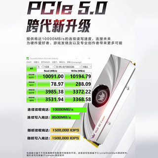 GALAXY 影驰 HOF名人堂PCIe 5.0 M.2接口 NVMe 协议 台式机电脑高端SSD固态硬盘 HOF EX 50 2TB 10000MB/S读速