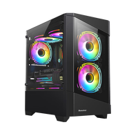 航嘉 GX660S战斗堡垒 双面玻璃全景侧透 桌面游戏机箱（支持M-ATX主板/240水冷） 机箱黑色+北极圈ARGB风扇*3 GX660S战斗堡垒