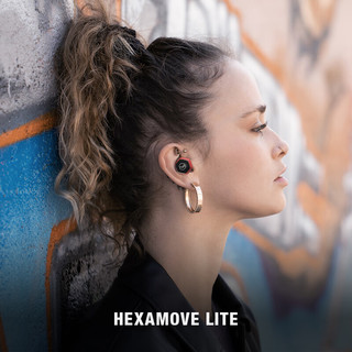 V-MODA Hexamove系列 超长待机续航入耳式游戏音乐运动蓝牙真无线耳机 还原DJ高音质音乐耳机 Hexamove Lite 黑色
