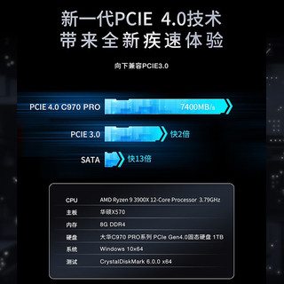 大华（dahua）SSD固态硬盘 M.2接口(NVMe协议) 台式机笔记本 pcie4.0 C970-1TB