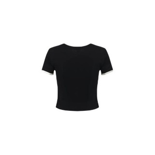 URBAN REVIVO 女士圆领短袖T恤 UWB432037 正黑 L