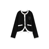 FANSILANEN 范思蓝恩 女士圆领针织开衫 23FS11113 黑色 M