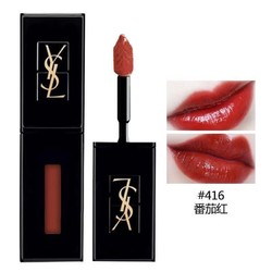 YVES SAINT LAURENT 圣罗兰 YSL圣罗兰天鹅绒镜面416黑唇釉番茄红口红唇彩