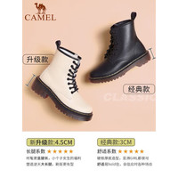 骆驼 CAMEL女鞋秋冬休闲短靴女士粗跟马丁靴 A045036105经典黑(6孔) 38