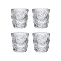 移动端、限地区：萌物坊 冰川纹玻璃杯  4只装