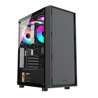 Huntkey 航嘉 GS380C科技灰机箱（科技感涂装工艺/后板强化