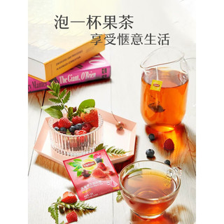 立顿（Lipton）水果茶花茶热泡茶柠檬红茶莓果蜜桃茶便携装单盒10包旗舰 浪漫法兰西风情莓果红茶(1盒10包